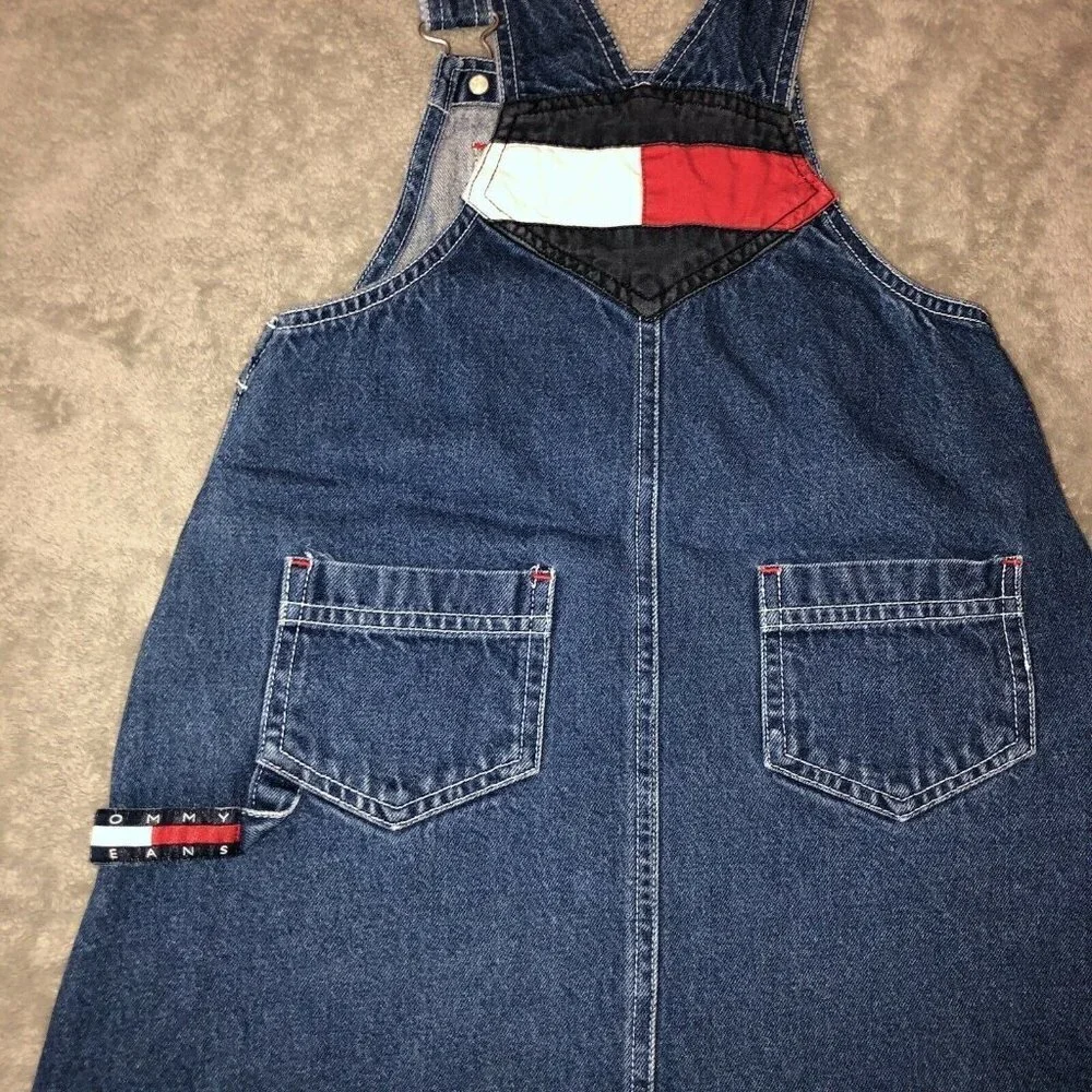 HOST PICK Vintage TOMMY Girls Denim Overall Bib Dress Sz 5